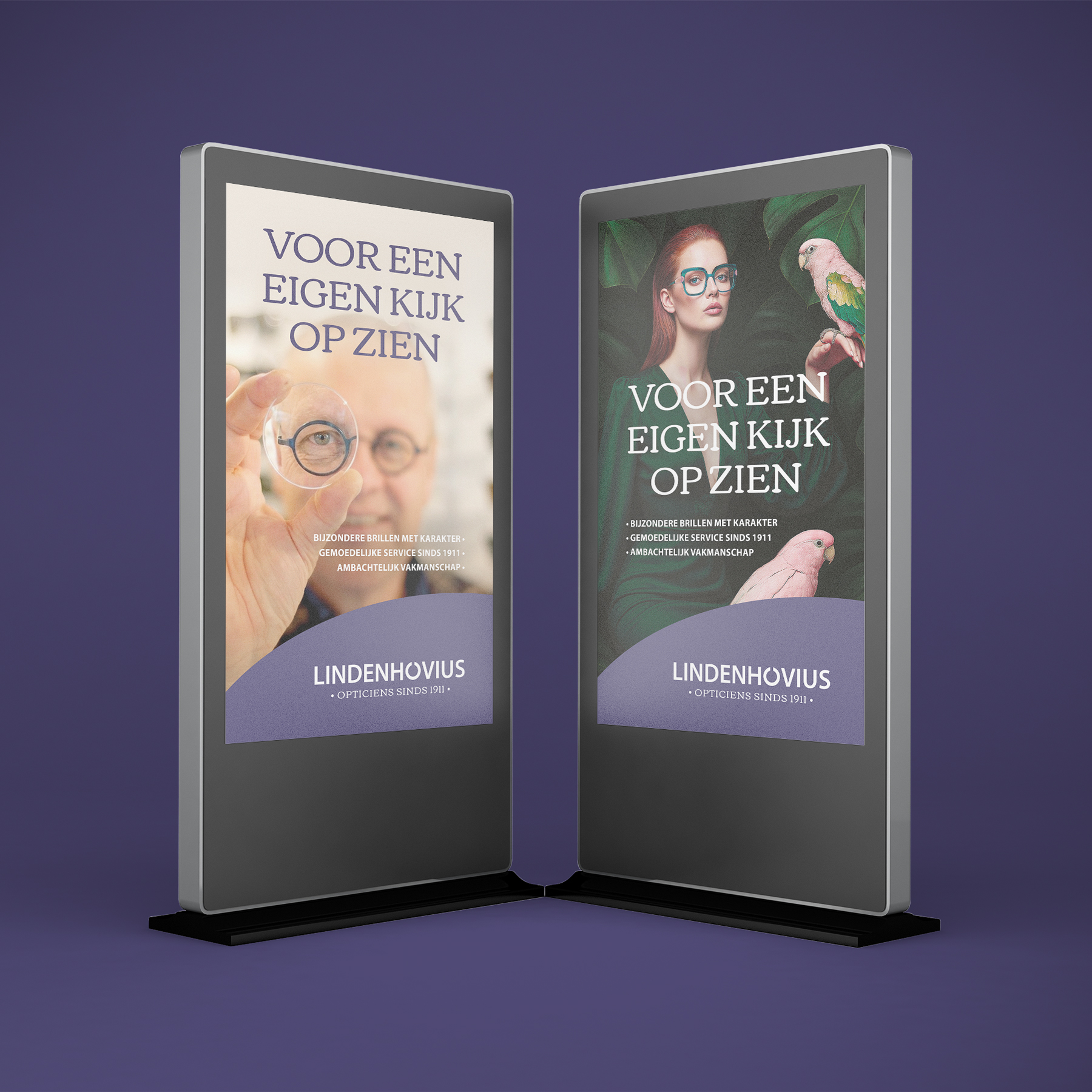 Lindenhovius Opticiens Imagocampagne voor een eigen kijk op zien Narrowcasting