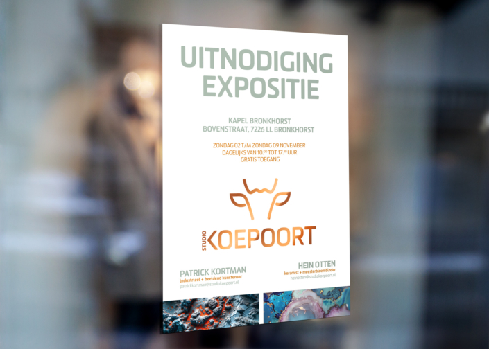 Expositieposter Studio Koepoort voor tentoonstelling in de Kapel van Bronkhorst