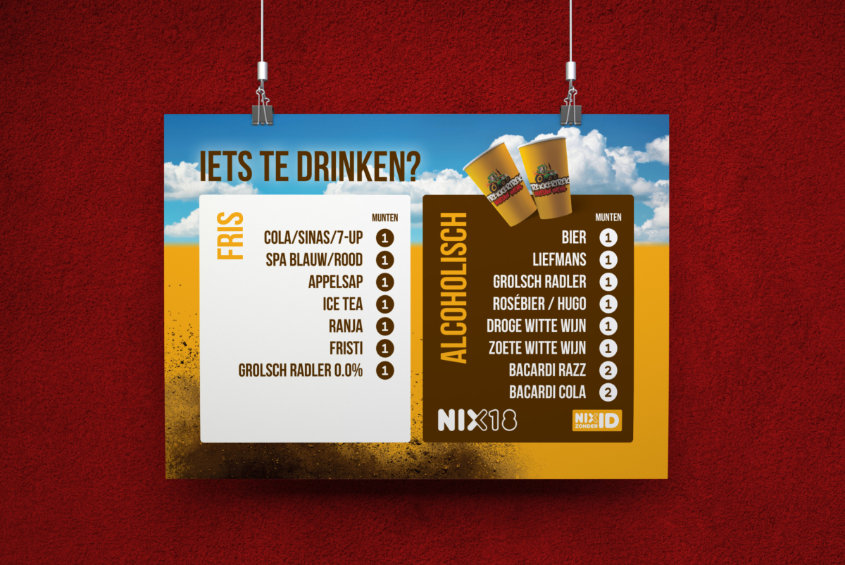 Drankenkaart fris en alcoholisch TrekkerTrek Nieuw Wehl Drankenkaart met frisdranken en alcoholische dranken in de huisstijl van TrekkerTrek Nieuw Wehl