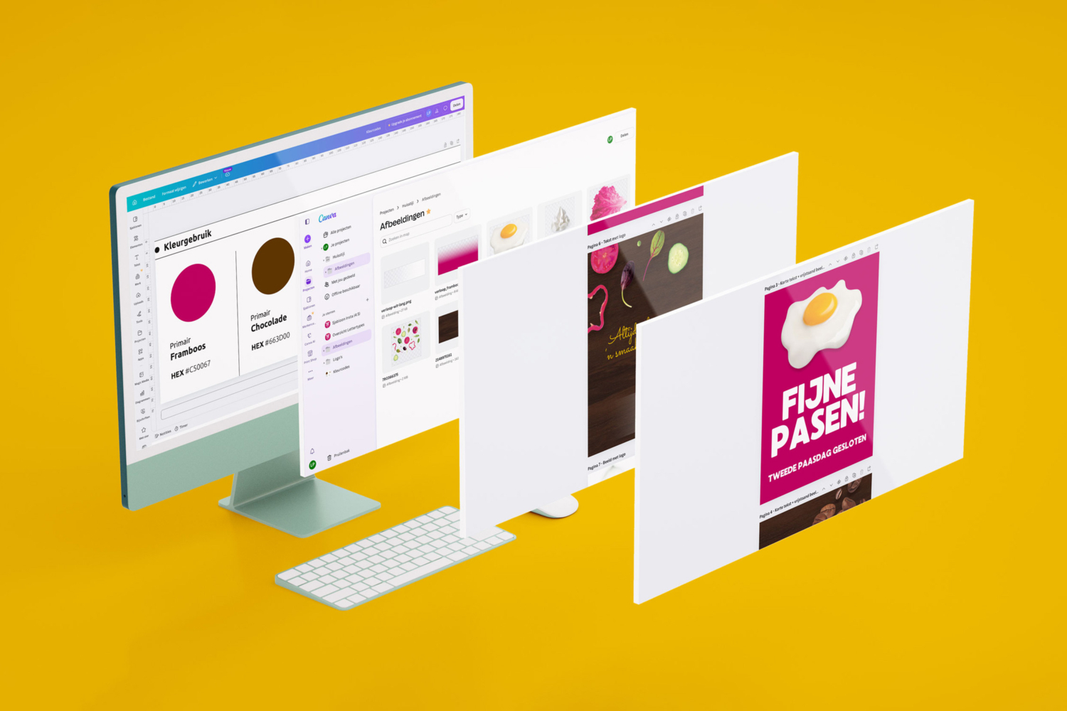 Canva omgeving Le Petit Pain social media Ingerichte Canva-omgeving met huisstijlkleuren en social media templates voor lunchroom Le Petit Pain