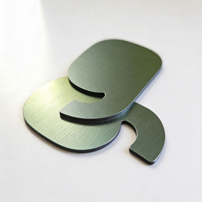 Twee groene onderzetters, gestanst in de G-vorm uit het logo van Agem Energie Experts