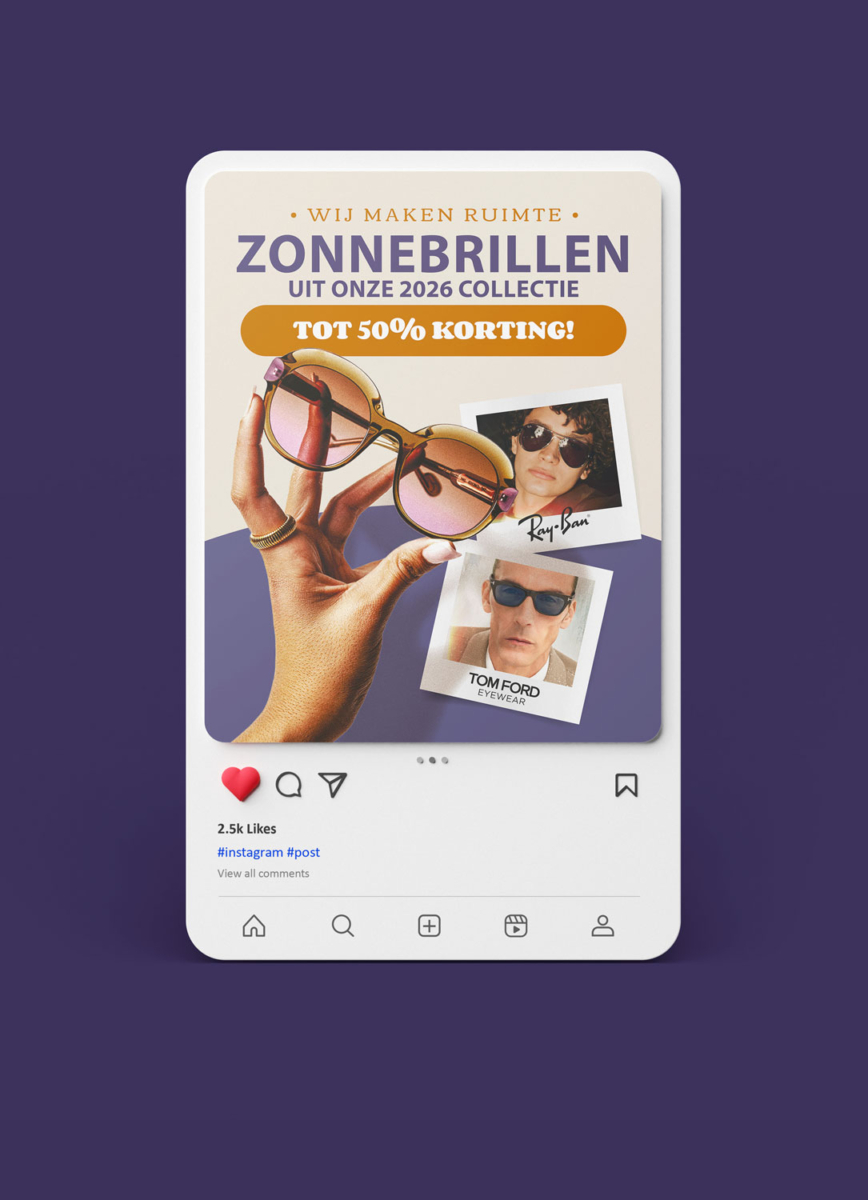 Lindenhovius Opticiens zonnebrillen sale Instagram post Instagram post voor de zonnebrillen sale van Lindenhovius Opticiens